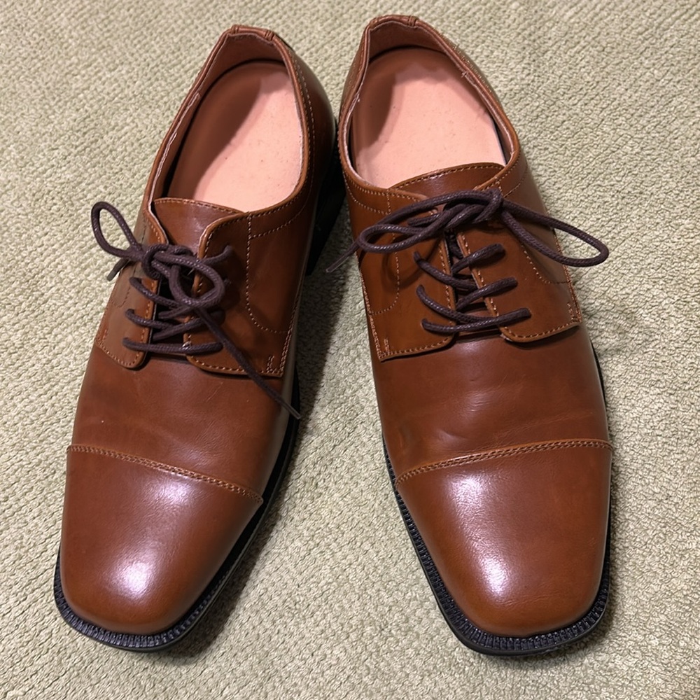 Alfani Brown Lace-up Cap toe Oxfords